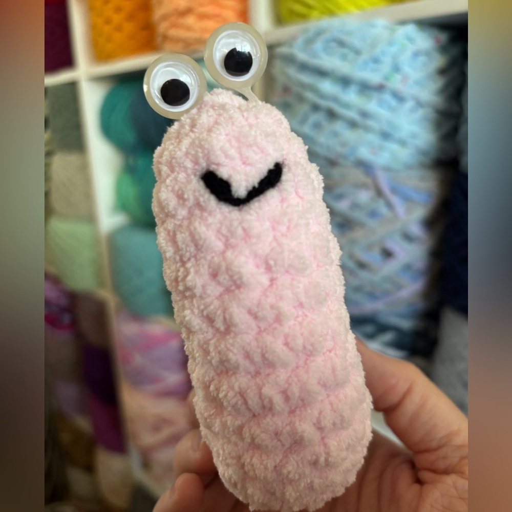 Handmade crochet garden snail plush